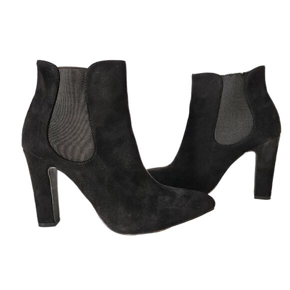 Lulus black suede Rabea heeled booties - Picture 1 of 9